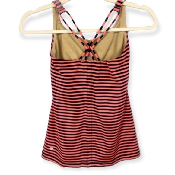 Lululemon Free To Be Tank Classic Stripe Blue Red Size 4 Strappy Lightweight Top - Picture 5 of 7